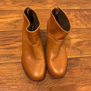 Tom Deia Leila Warm Tan Leather Anklet Booties